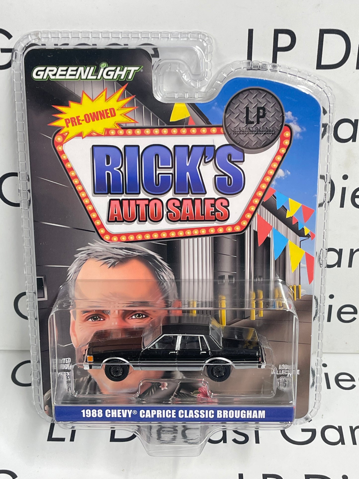 CHASE GREENLIGHT 1988 Chevrolet Caprice Classic Black LP Exclusive 1:64 Diecast Ricks Auto Sales