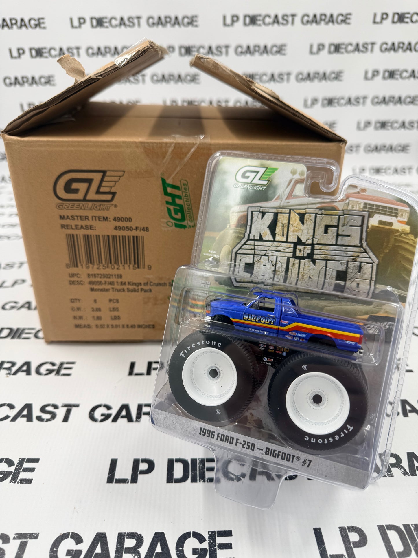 GREENLIGHT 1996 Ford F-250 Bigfoot #7 1:64 Diecast 48PC CASE