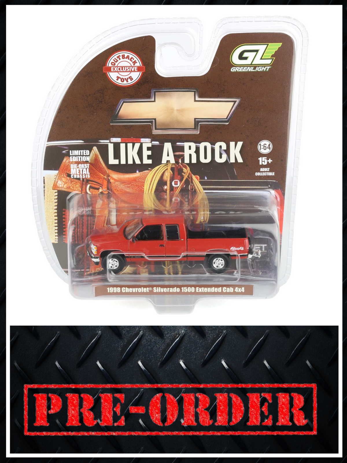 GREENLIGHT 1998 Chevrolet Silverado 1500 4x4 Victory Red 1:64 Diecast OBT Exclusive PRE-ORDER