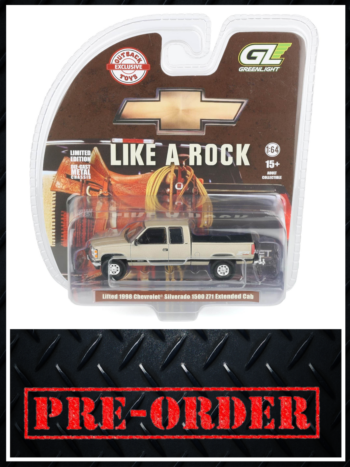 GREENLIGHT 1998 Chevrolet Silverado 1500 4x4 Sandrift 1:64 Diecast OBT Exclusive PRE-ORDER