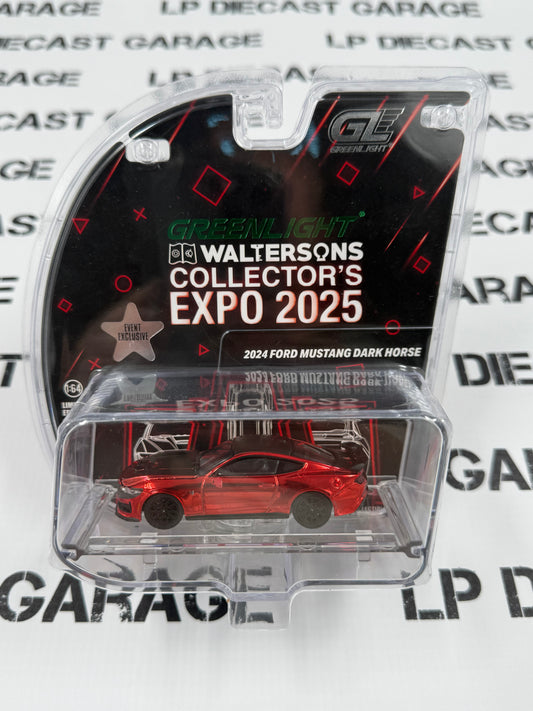 CHASE GREENLIGHT 2024 Ford Mustang Dark Horse Red 1:64 Diecast 2025 Expo Exclusive
