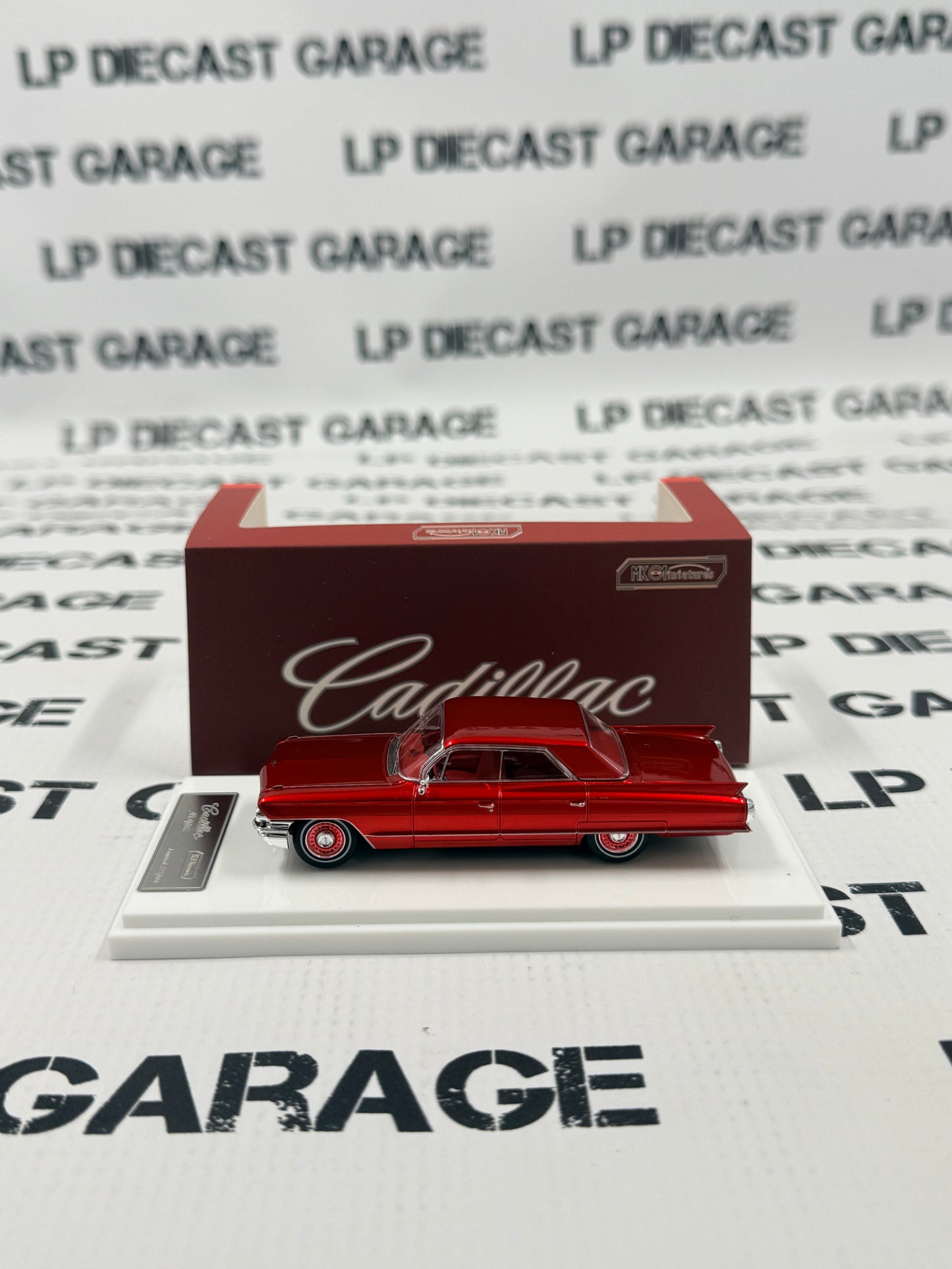 MK Miniatures 1962 Caddy DeVille Sedan Red 1:64 Diecast