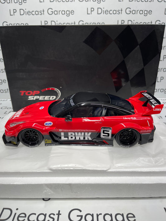 TOP SPEED Nissan 35GT-RR LB Silhouette WORKS GT Ver 1 Red/ Black 1:18 Resin Model