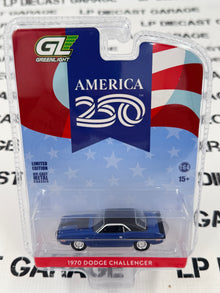 GREENLIGHT 1970 Dodge Challenger Blue 1:64 Diecast America 250 Edition