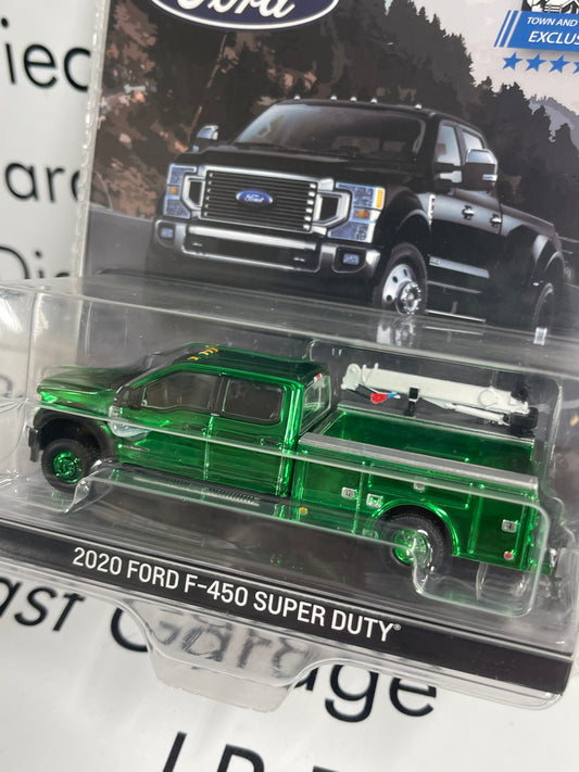 CHROME CHASE GREENLIGHT 2020 Ford F-450 Super Duty Service Truck White 1:64 Diecast T&C Exclusive