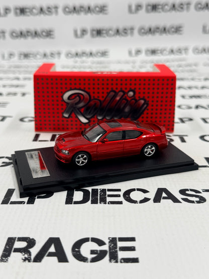 ROLLIN 2008 Dodge Charger SRT8 Red Sedan 1:64 Diecast