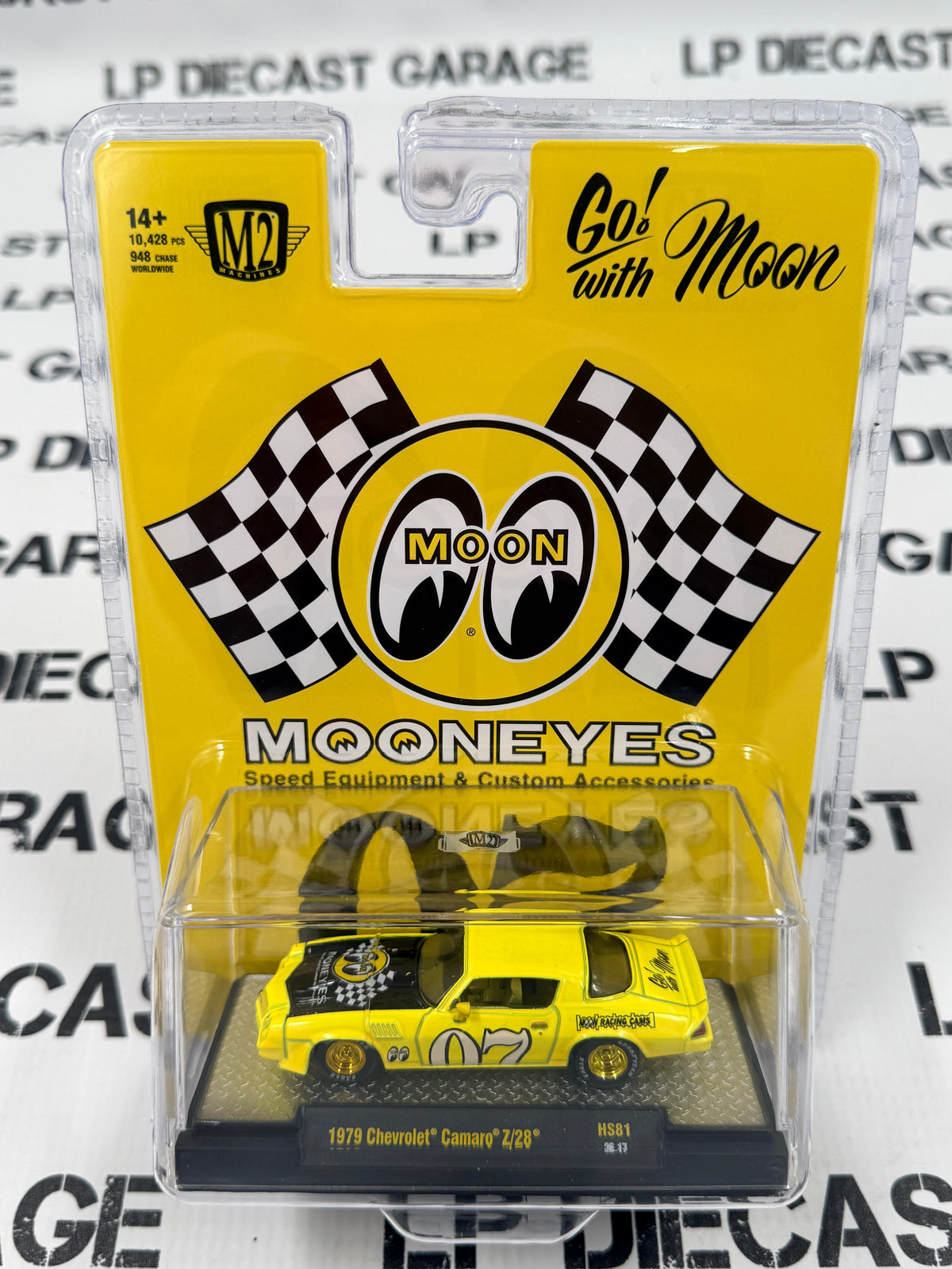 CHASE M2 1979 Chevrolet Camaro Z/28 Yellow Mooneyes 1:64 Diecast