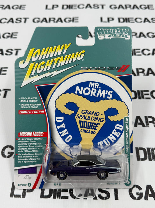 JOHNNY LIGHTNING 1970 Dodge Cornet Super Bee Plum 1:64 Diecast Muscle Cars USA