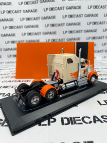 IXO Models 2000 Western Star 4900 White w/ Orange Flames 1:43 Diecast Semi Truck