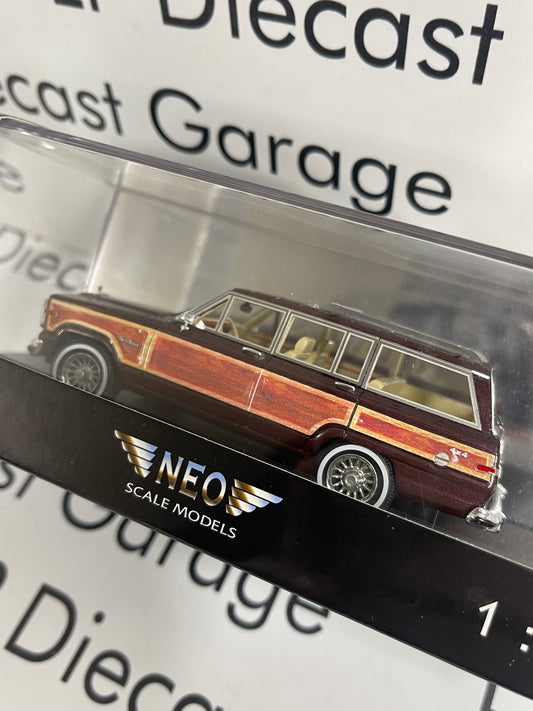 NEO SCALE MODELS Jeep Grand Wagoneer Burgundy Woody 1:43 Resin Model