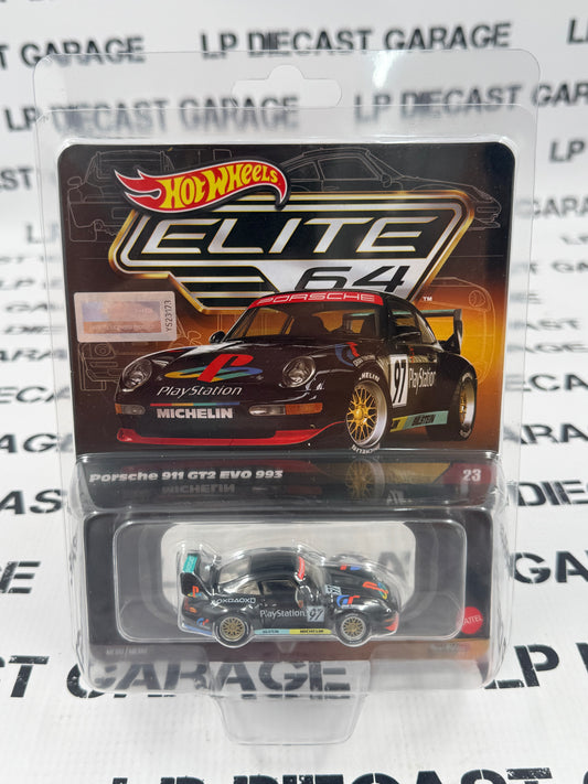 HOT WHEELS Porsche 911 GT2 EVO 993 Playstation 1:64 Diecast Elite 64