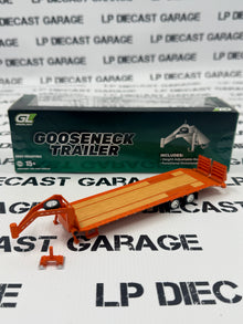 GREENLIGHT Orange Gooseneck Deckover Trailer Includes Hitch 1:64 Diecast