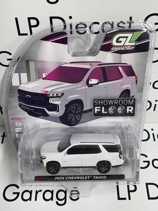 GREENLIGHT 2024 Chevrolet Tahoe White Showroom 1:64 Diecast