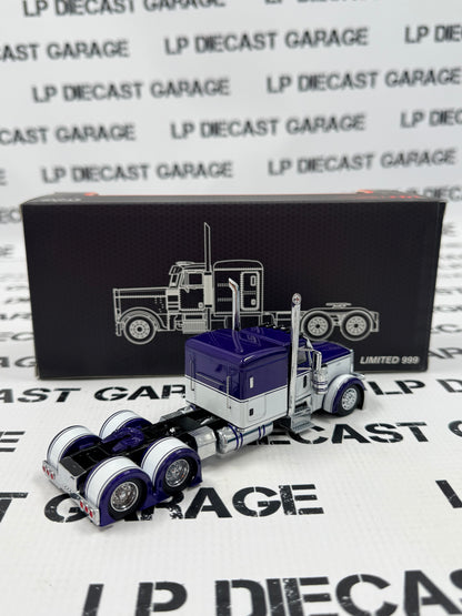 MODEL TRUCK Classic Peterbilt 379 Purple & White Semi Truck 1:64 Diecast