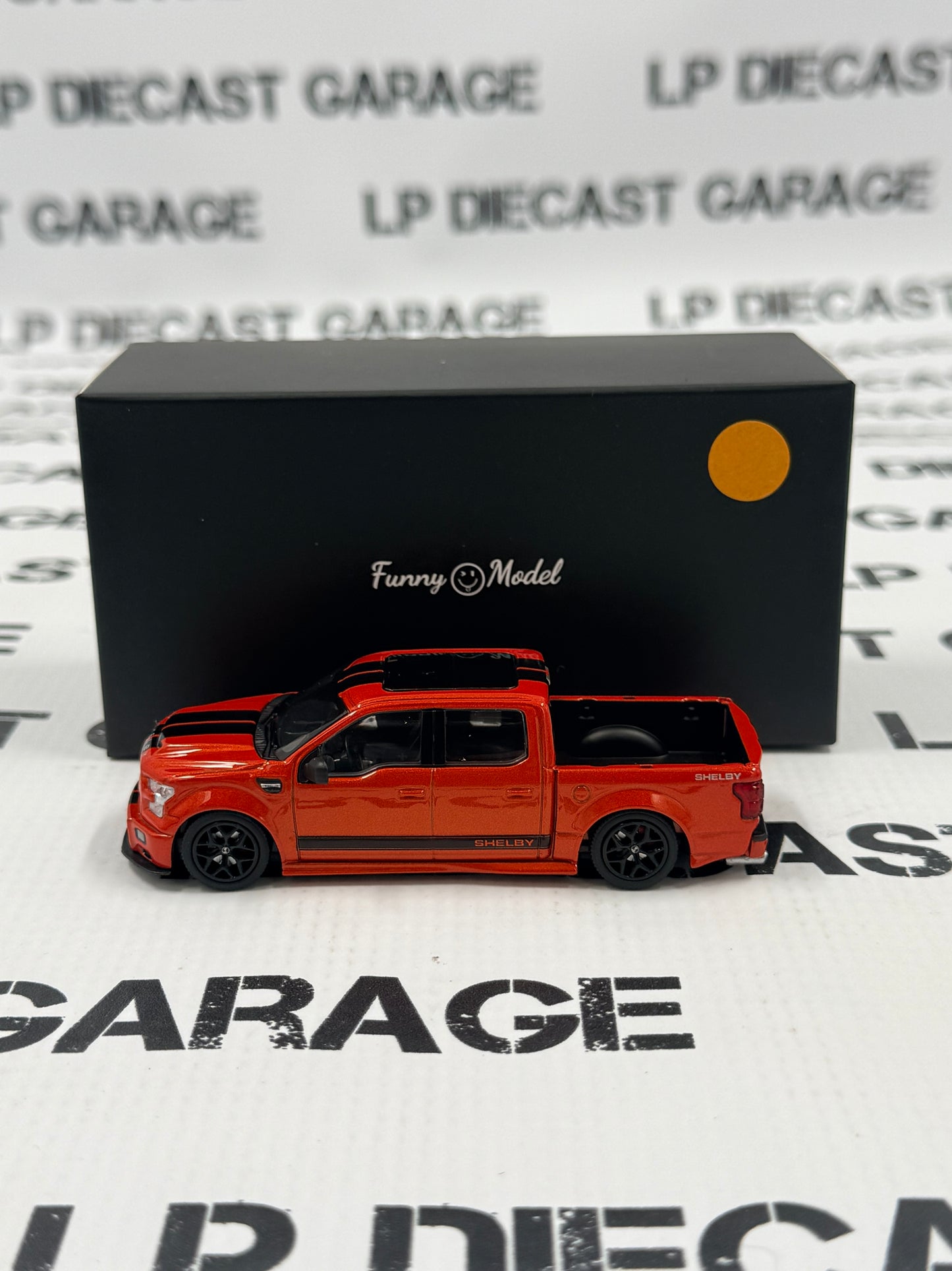 FUNNY MODELS Ford F-150 Shelby Super Snake Orange w/ Black Stripes 1:64 Diecast