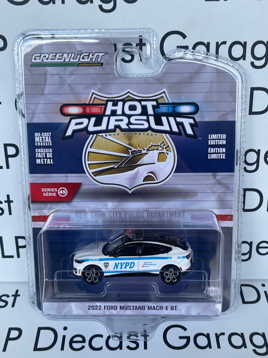 GREENLIGHT 2022 Ford Mustang Mach-E GT NYPD Police 1:64 Diecast Hot Pursuit