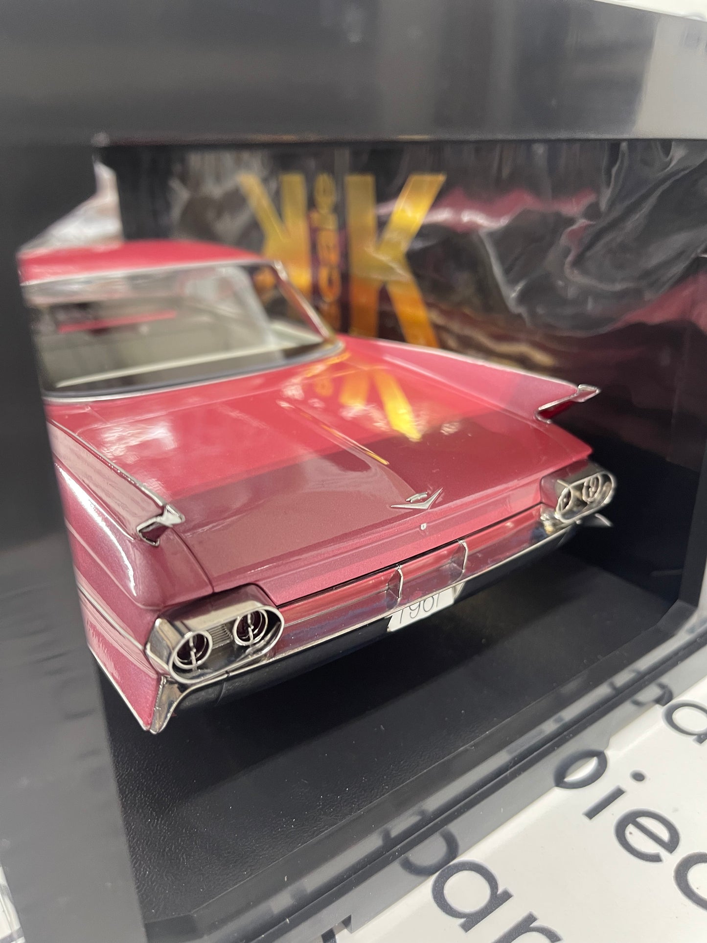 KK Scale 1961 Cadillac Series 62 Coupe Deville Pink 1:18 Diecast