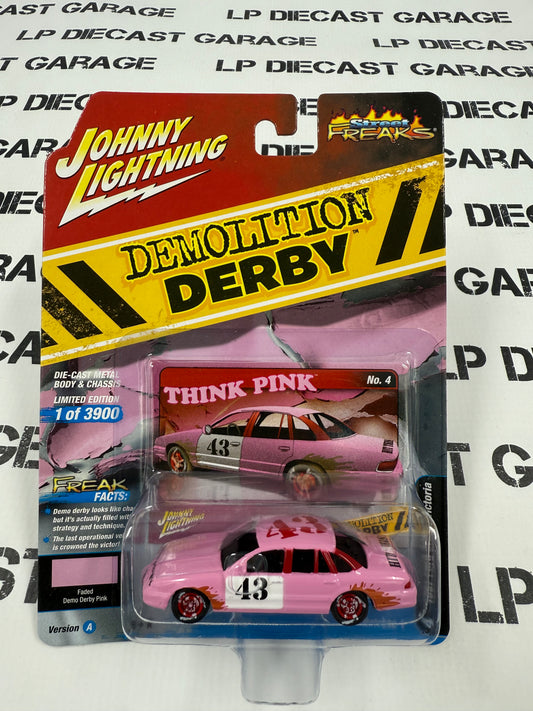 JOHNNY LIGHTNING 1997 Ford Crown Victoria Pink 1:64 Diecast Demolition Derby