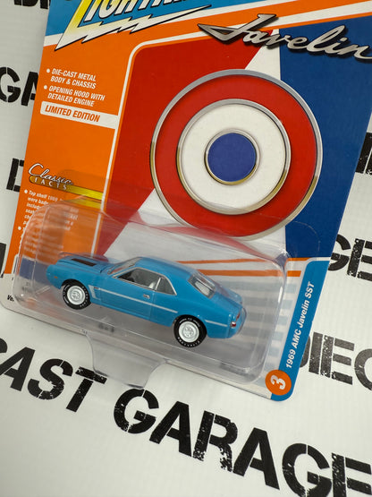 JOHNNY LIGHTNING 1969 AMC Javelin SST Big Bad Blue 1:64 Diecast Classic Gold