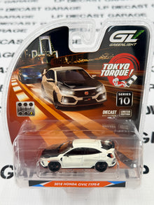 GREENLIGHT 2018 Honda Civic Type R White 1:64 Diecast Tokyo Torque
