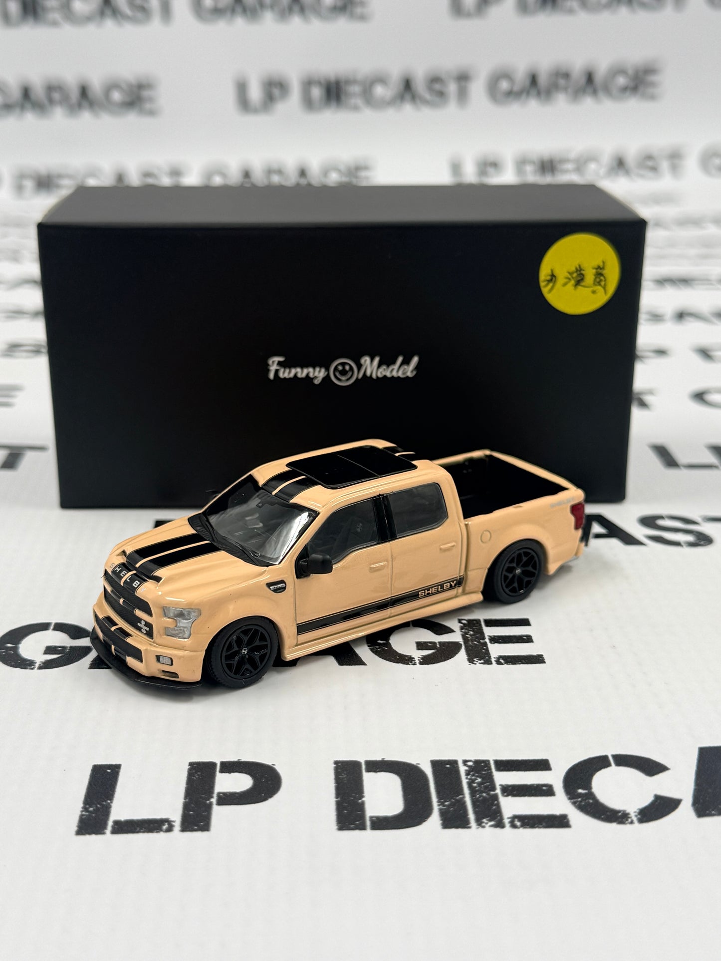 FUNNY MODELS Ford F-150 Shelby Super Snake Tan w/ Black Stripe 1:64 Diecast