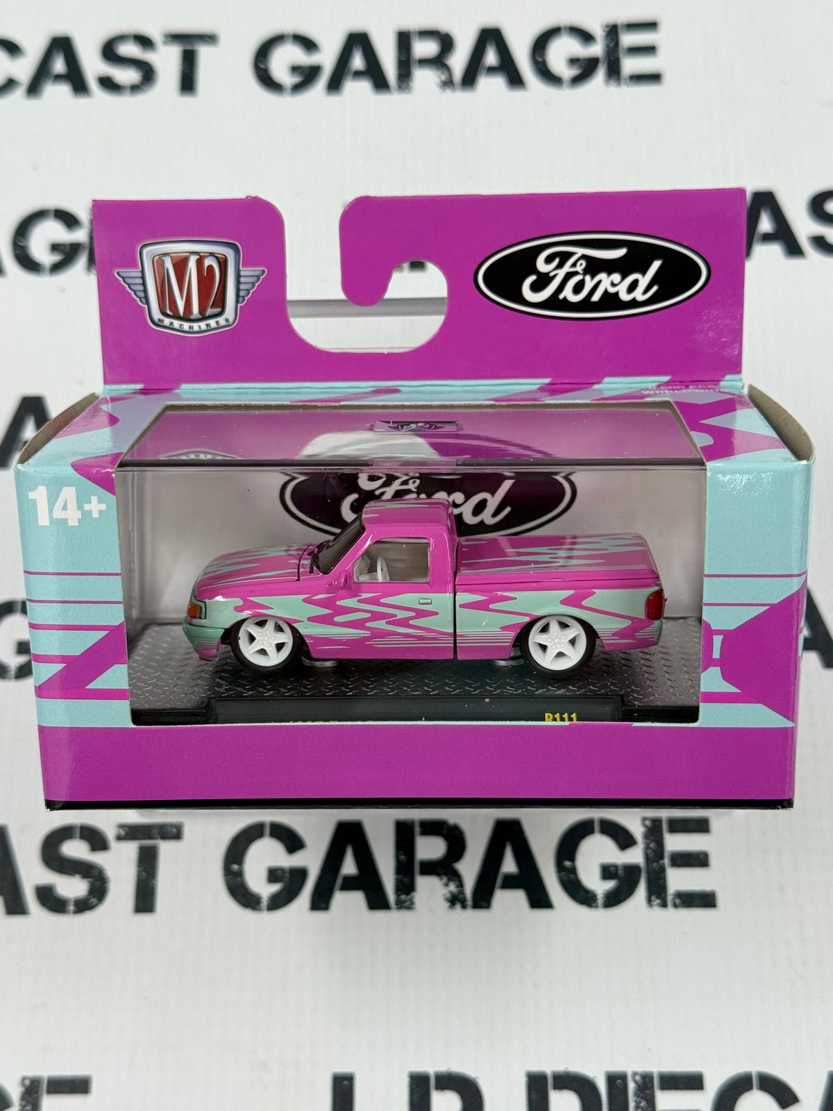 M2 1995 Ford Ranger Lowered Truck Pink 1:64 Diecast
