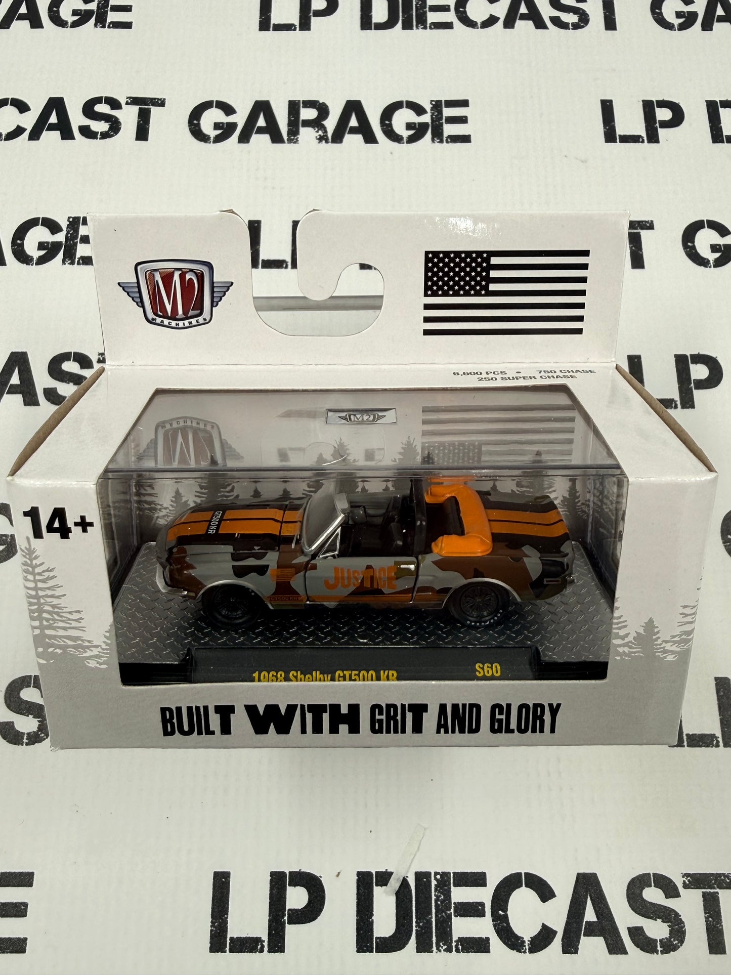 M2 1968 Ford Mustang GT500 Shelby KR JUSTICE 1:64 Diecast Detroit