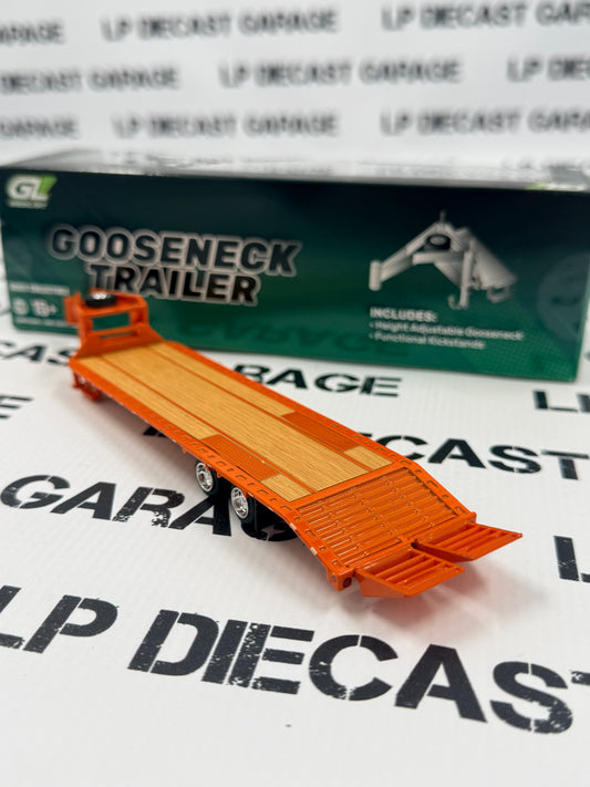 GREENLIGHT Orange Gooseneck Deckover Trailer Includes Hitch 1:64 Diecast
