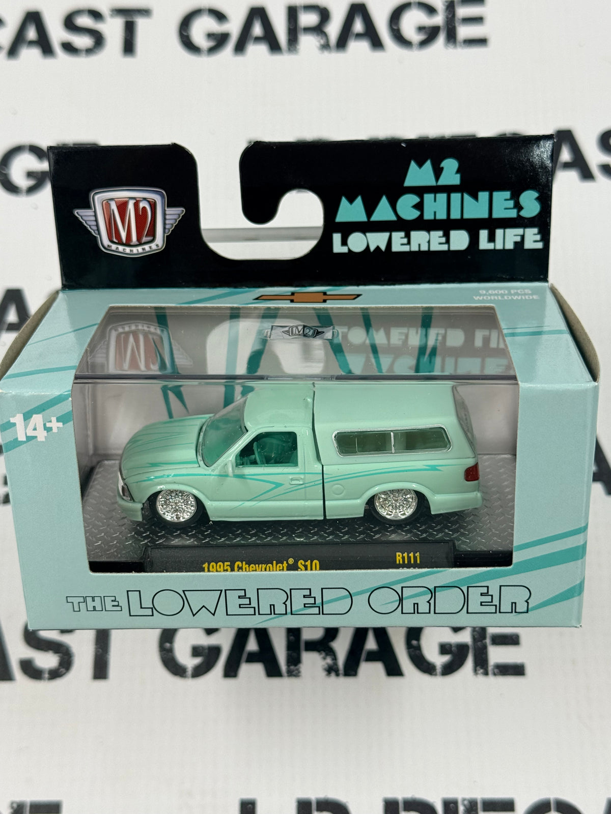 M2 1995 Chevrolet S10 Lowered Truck Teal Green 1:64 Diecast