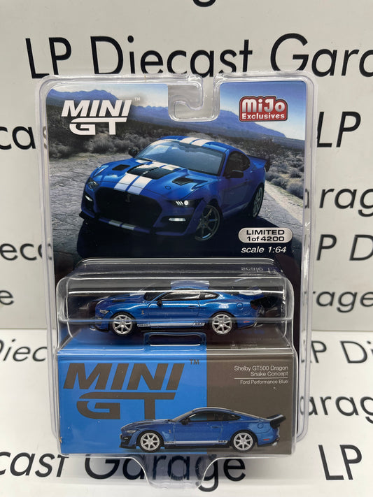 MINI GT 2022 Ford Mustang Shelby GT500 Dragon Snake Concept Ford Performance Blue MiJo Exclusive 1:64 Diecast