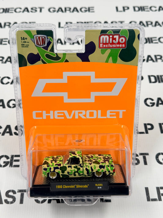 M2 1980 Chevrolet Silverado Camo Green 1:64 Diecast MiJo