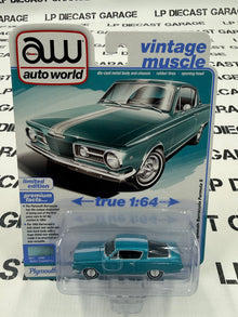 AUTO WORLD 1965 Plymouth Barracuda Formula S Turquoise 1:64 Diecast Vintage Muscle