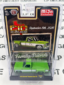 CHASE M2 1978 Chevrolet Cheyenne Super 30 Green MiJo 1:64 Diecast C10s in the Park