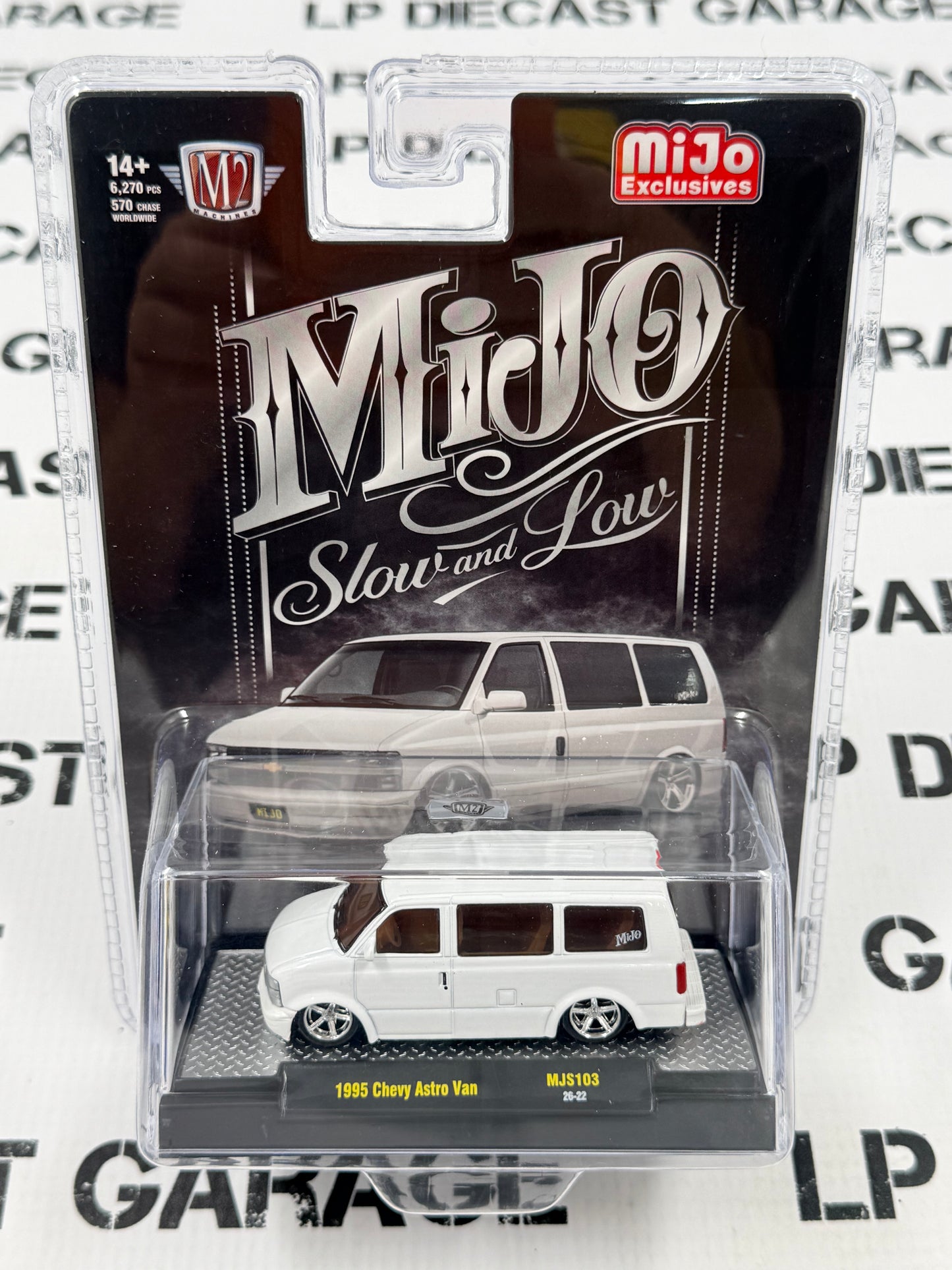 M2 1995 Chevy Astro Van White Low Rider 1:64 Diecast MiJo