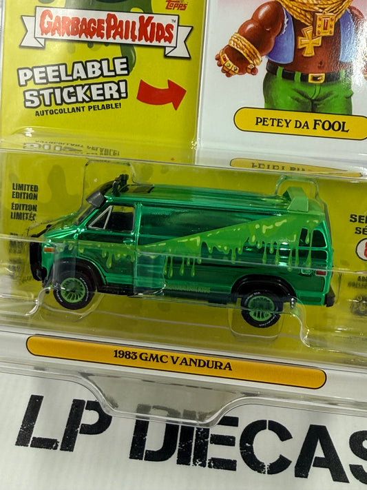 CHROME CHASE GREENLIGHT 1983 GMC Vandura Petey Da Fool 1:64 Diecast Garbage Pail Kids