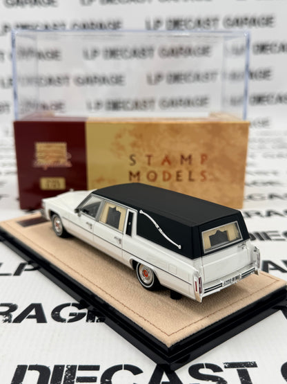 STAMP MODELS 1980 Cadillac Superior Hearse White 1:43 Scale Resin Model