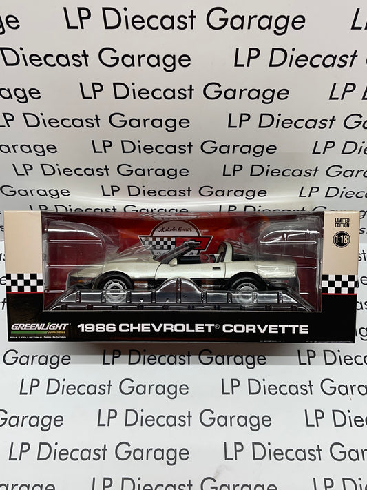GREENLIGHT 1986 Chevrolet Corvette Silver & Black Malcolm Konner 1:18 Diecast