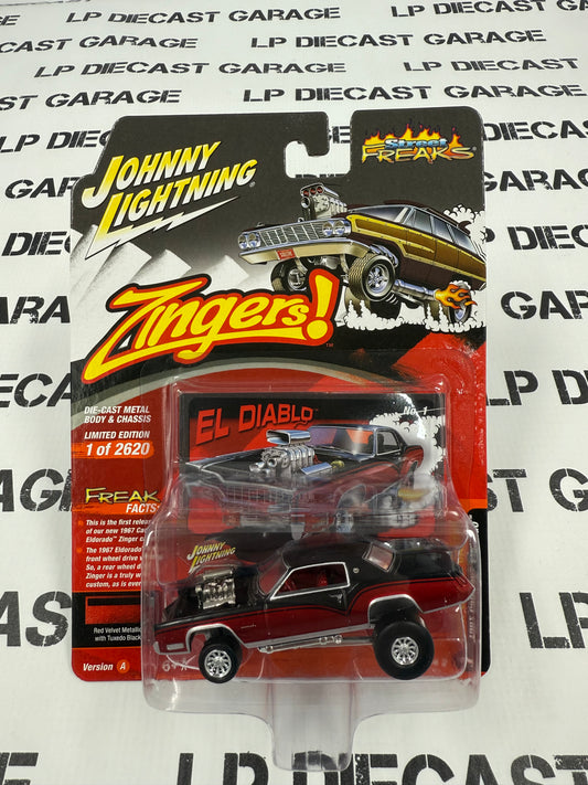 JOHNNY LIGHTNING 1967 Cadillac Eldorado Red Black 1:64 Diecast Street Freaks