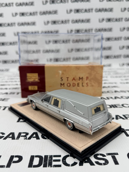 STAMP MODELS 1980 Cadillac Superior Hearse Silver 1:43 Scale Resin Model