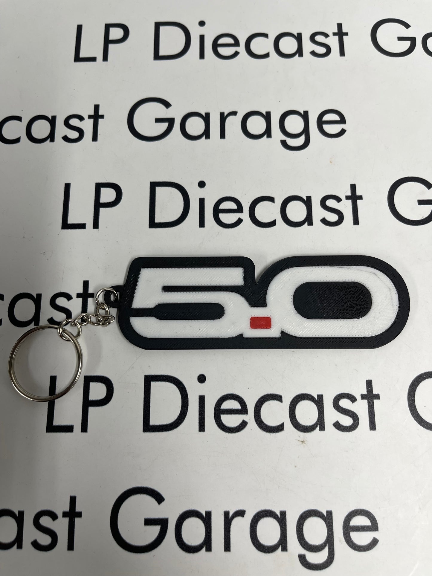 3D Printed Customs New Style 5.0 Badge Keychain NOT Diecast