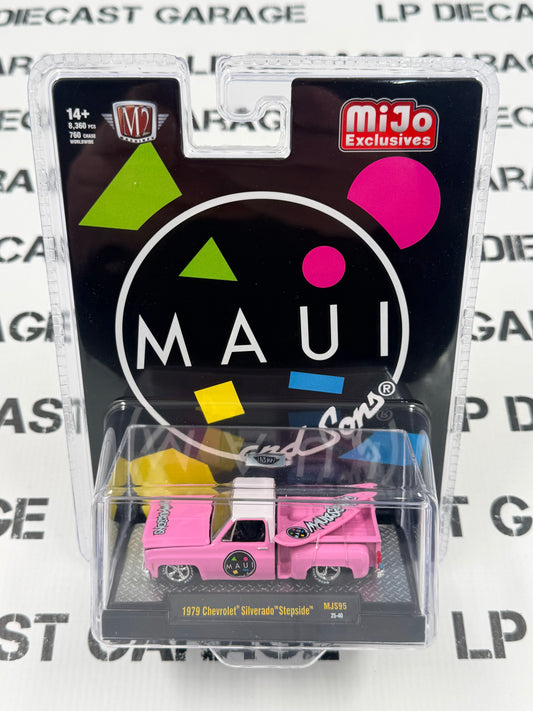 M2 1979 Chevrolet Silverado Stepside Maui & Sons Pink 1:64 Diecast
