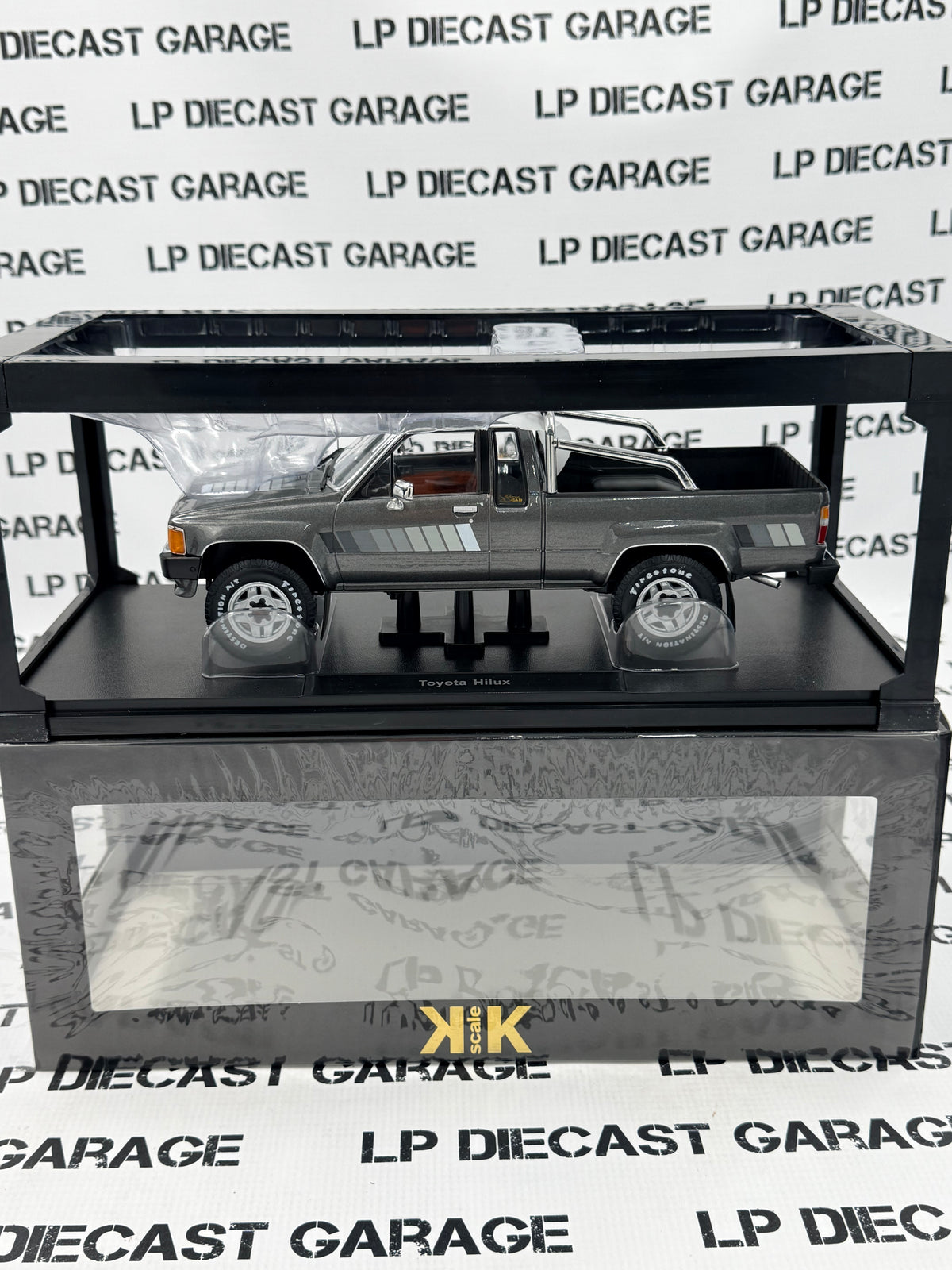 KK Scale 1985 Toyota Hilux Truck Gray & Silver Pickup 1:18 Diecast