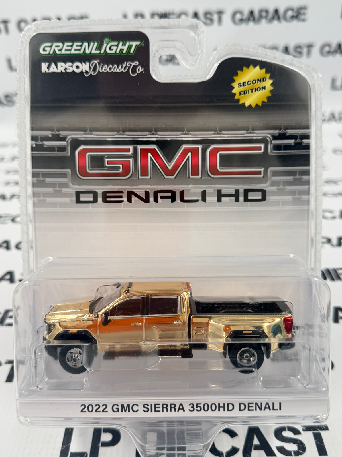 GOLD CHASE GREENLIGHT 2022 GMC Sierra 3500HD Denali Dually 1:64 Diecast Exclusive