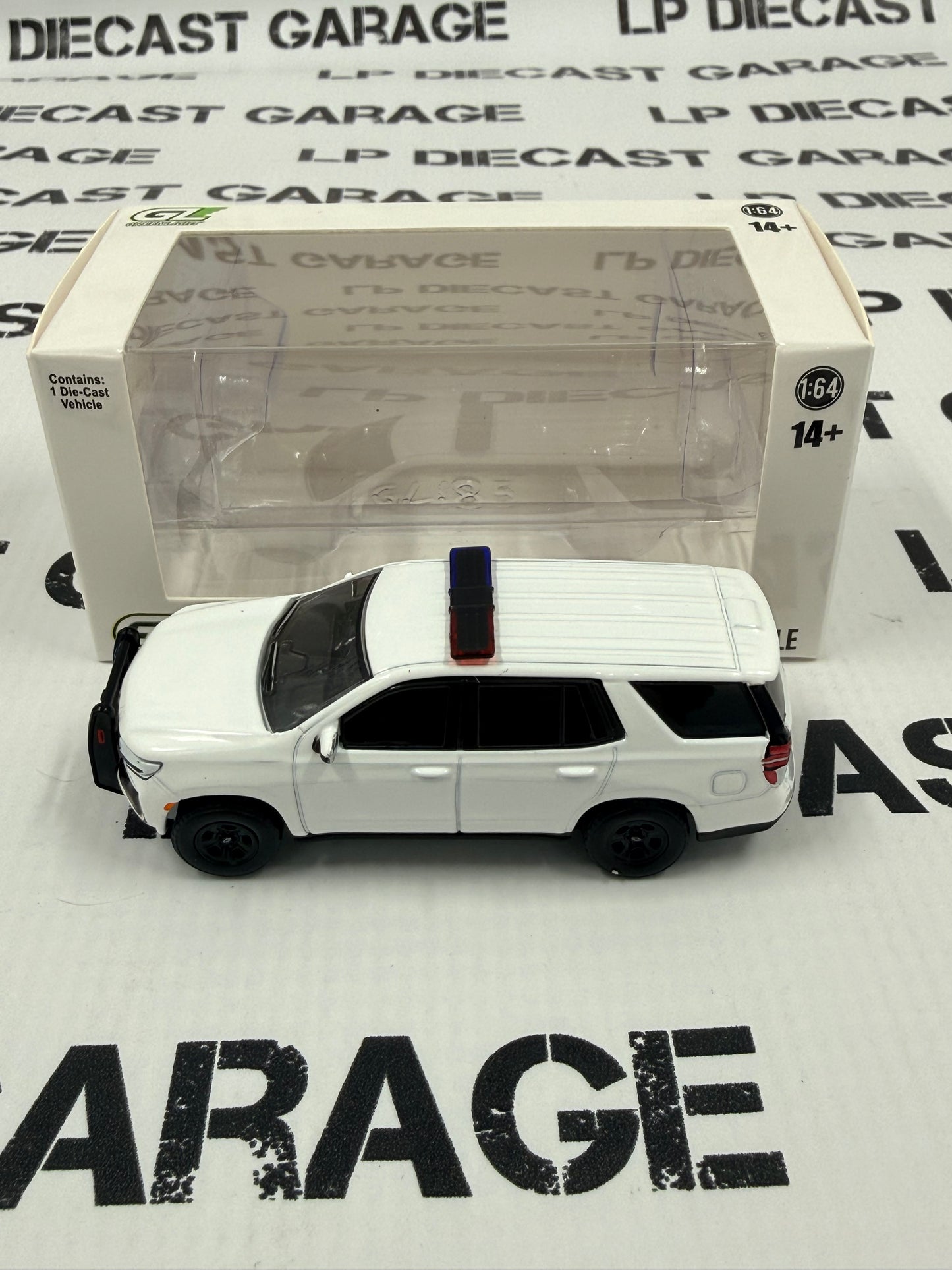 GREENLIGHT 2022 Chevrolet Tahoe Police PPV White w/Lightbar 1:64 Diecast Hobby Exclusive