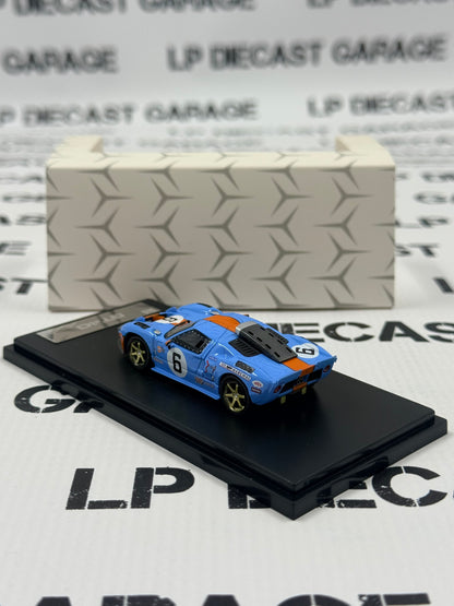 RHINO MODELS Ford GT40 Gulf Blue & Orange w/ Removable Hood 1:64 Diecast Ghost Player