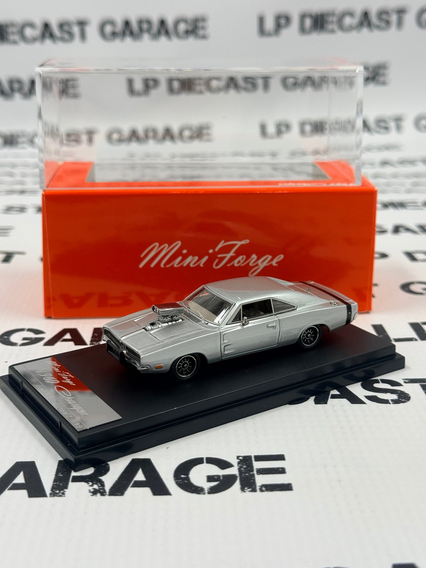 MINI FORGE 1969 Dodge Charger R/T Silver w/ Blower 1:64 Diecast