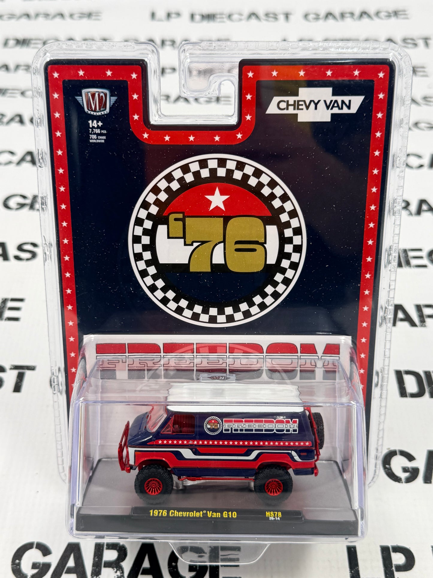 CHASE M2 1976 Chevrolet Van G10 Lifted Freedom '76 1:64 Diecast