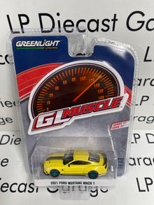 CHASE GREENLIGHT 2021 Ford Mustang Mach 1 Grabber Yellow 1:64 Diecast GL Muscle