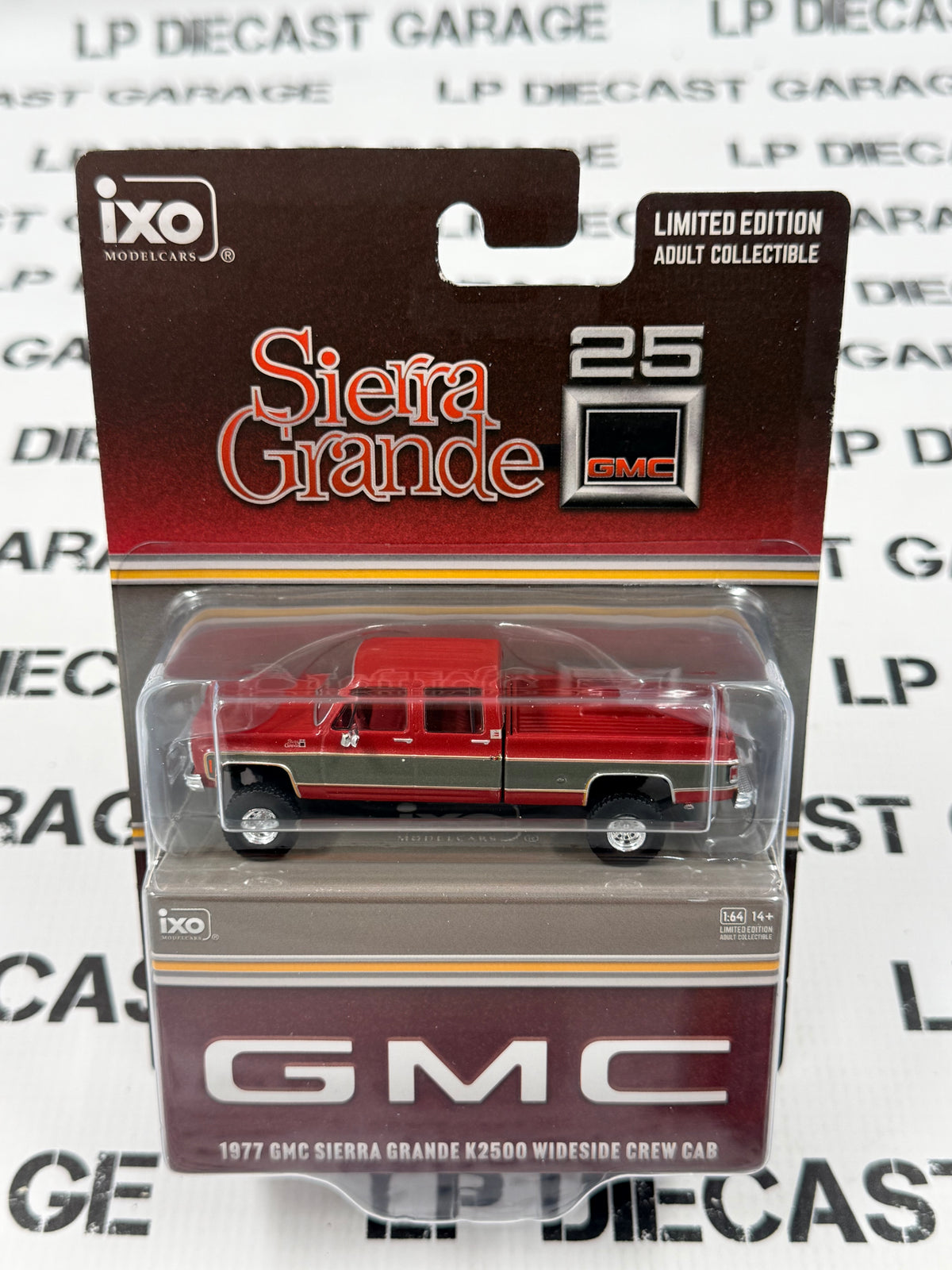 IXO Models 1977 GMC Sierra Grande K2500 Red & Silver 1:64 Diecast