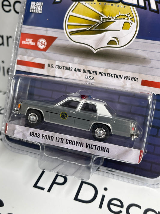 RAW CHASE GREENLIGHT 1983 Ford LTD Crown Victoria Border Patrol 1:64 Diecast Hot Pursuit